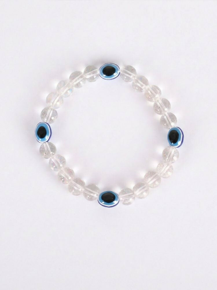 NVR White Crystal Evil Eye Bracelet for Men & Women