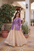 Prazu Fashion Purple Cosmos Weaving Jacquard Designer Lehenga