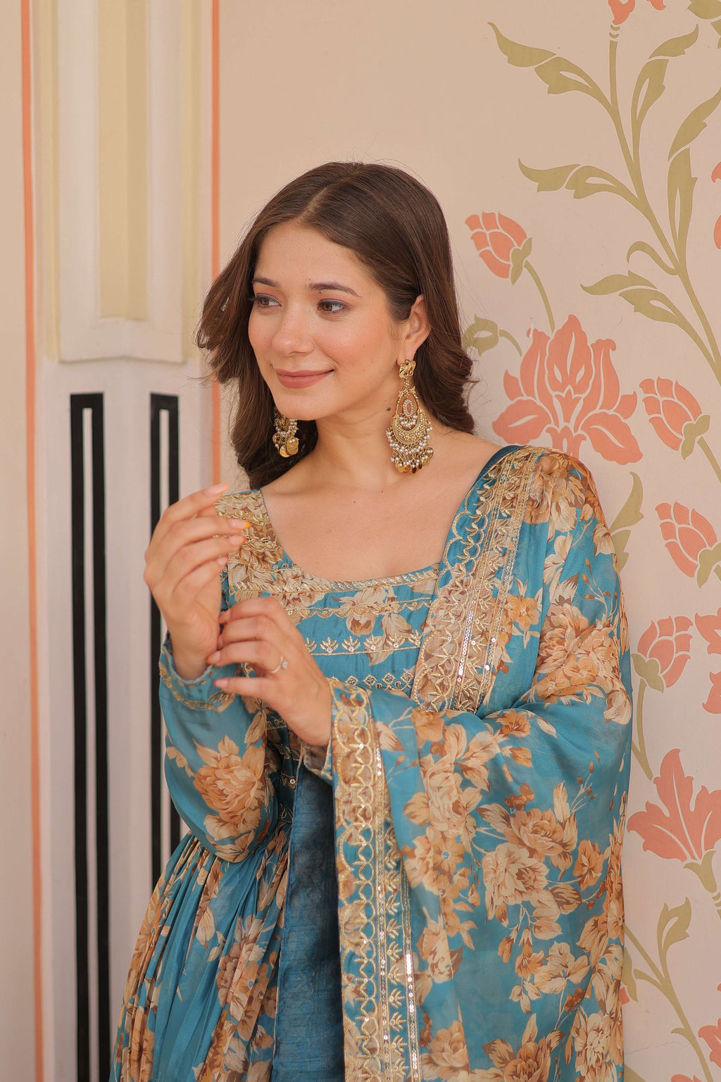 Vedant Vastram Russian Silk Embroidery & Sequence Work Stitched Ethnic Gown-Rama