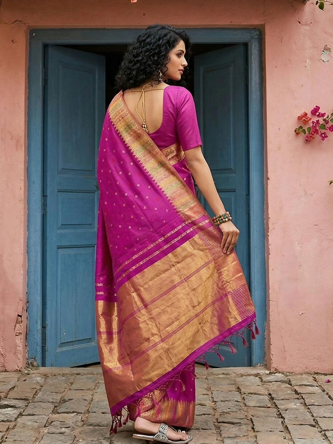 Shree Shyam Fashion Magenta Silk Blend Saree