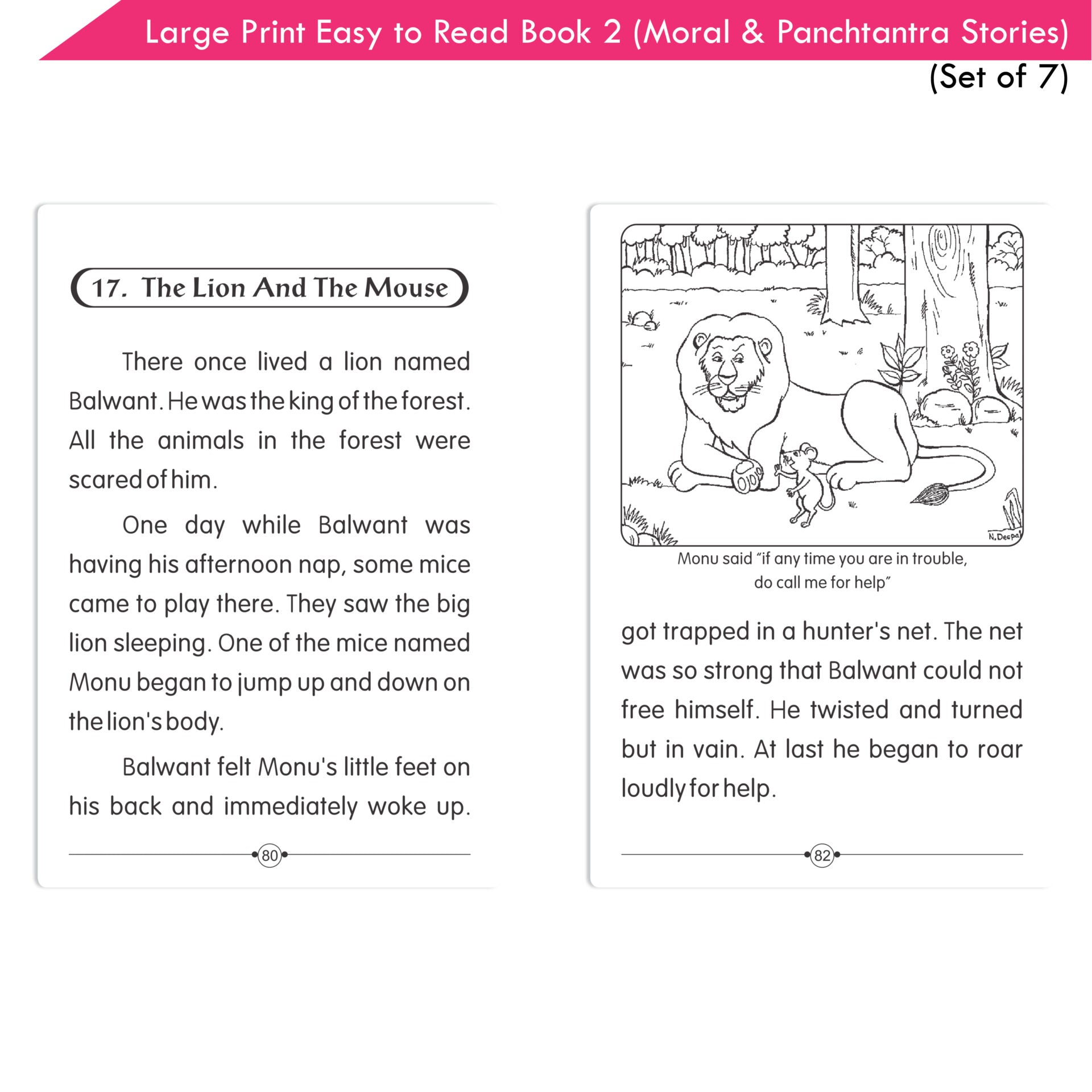 Large Print Easy to Read Moral & Panchtantra Stories Books Set of 7| Children Stories Books| Ages 6 - 12 Year