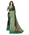 Vamika Black Chiffon Brasso Bollywood Style Woven Saree (DIMPLE BLACK)