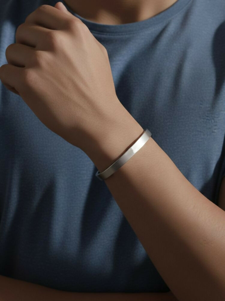 NVR Men's Silver Kada Bracelet