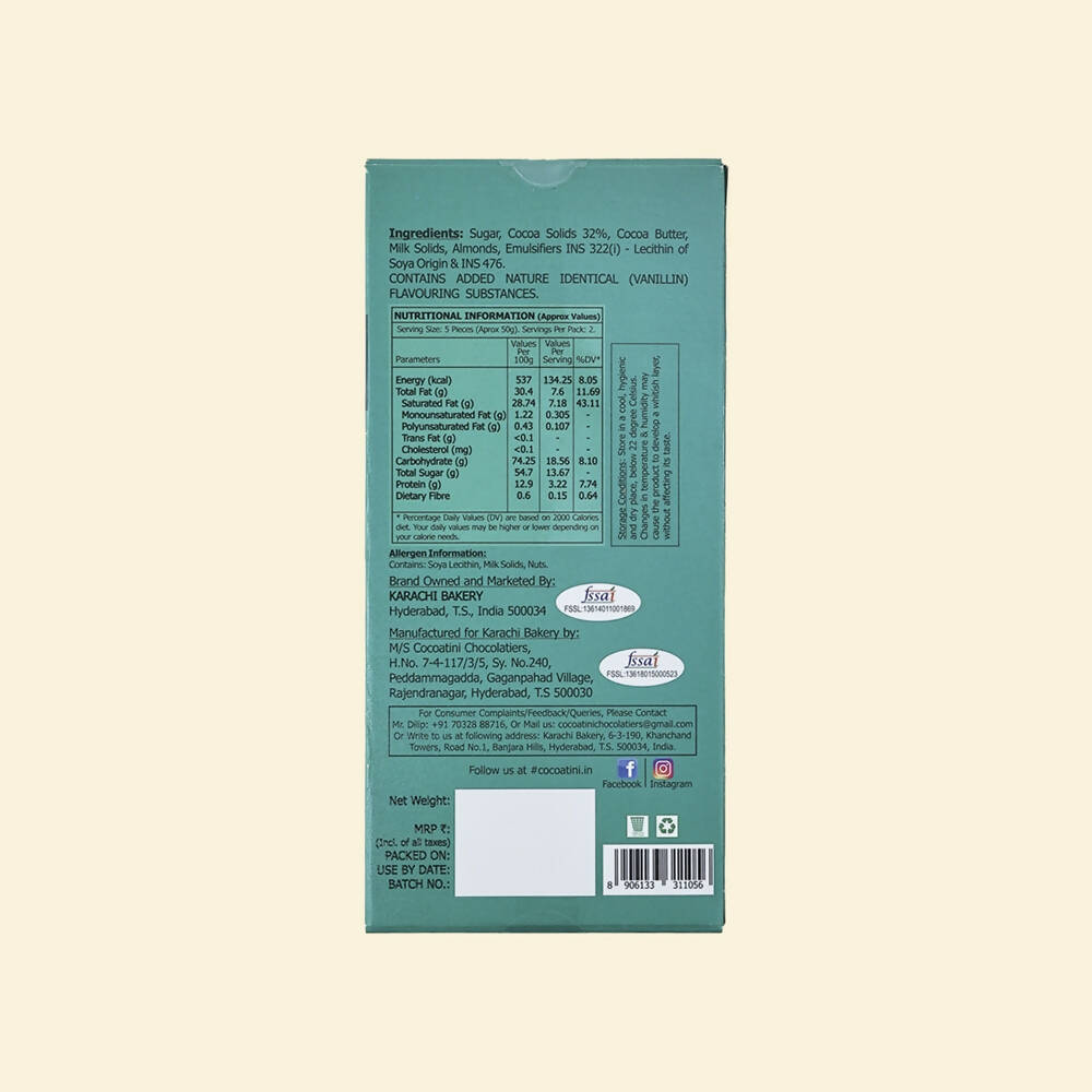 Cocoatini 32% Cocoa Milk Chocolate With Almonds