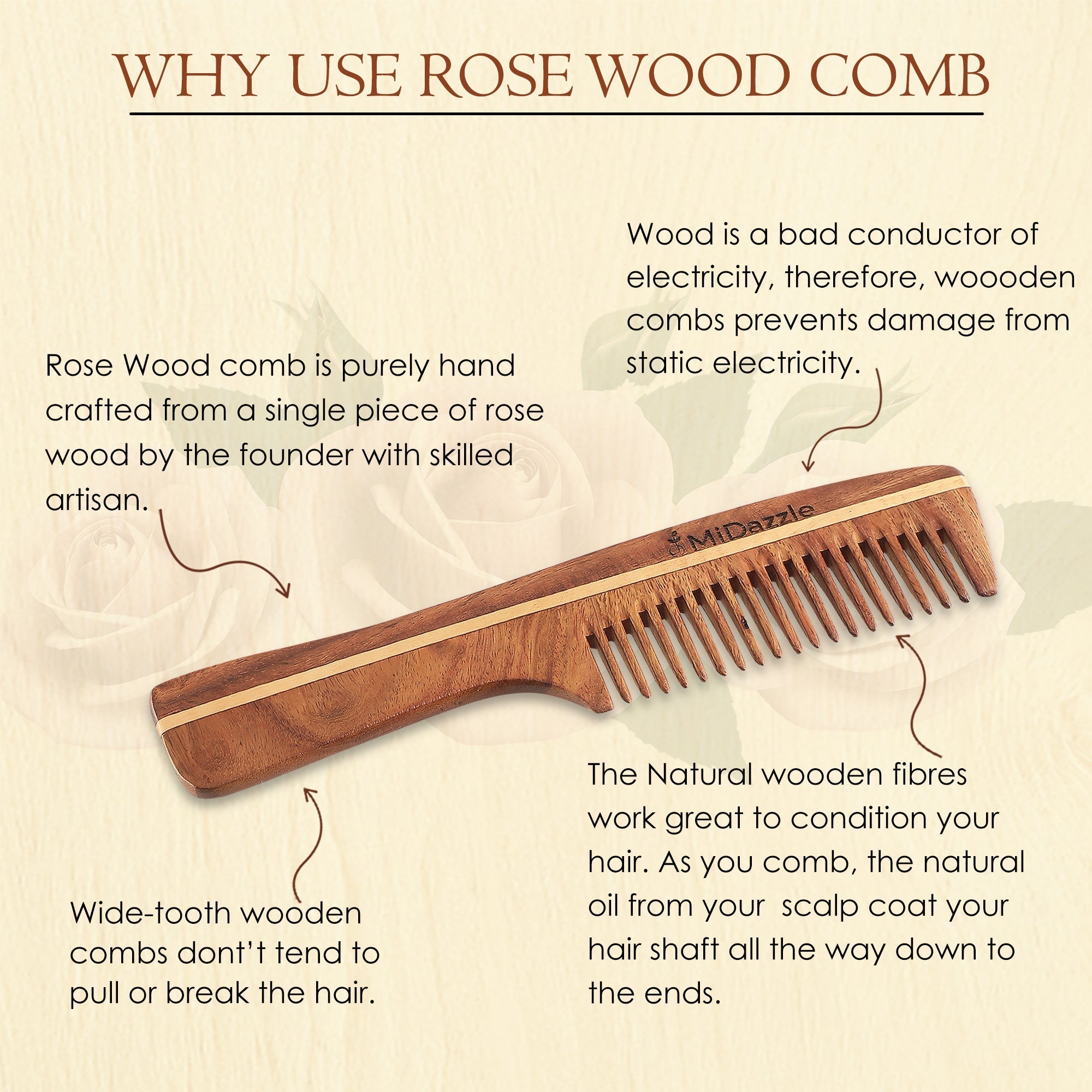 MiDazzle Grooming Comb (Handle) MIRC2006