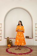 Joban Fashion Orange Tie & Dye Cotton Dress