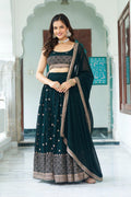 Lehenga Mart Gorgeous Lehenga Choli For Wedding-Green