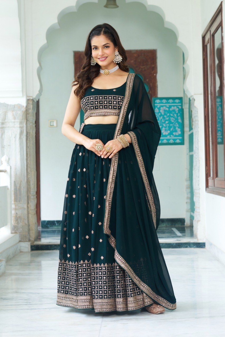 Lehenga Mart Gorgeous Lehenga Choli For Wedding-Green