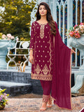 Myra Rani Heavy Faux Georgette Embroidered Pant Style Suit