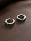 NVR Men's Silver Plated Hoop Earrings