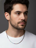 NVR Men's Handcrafted Multicolour Rhodium Plated Chain