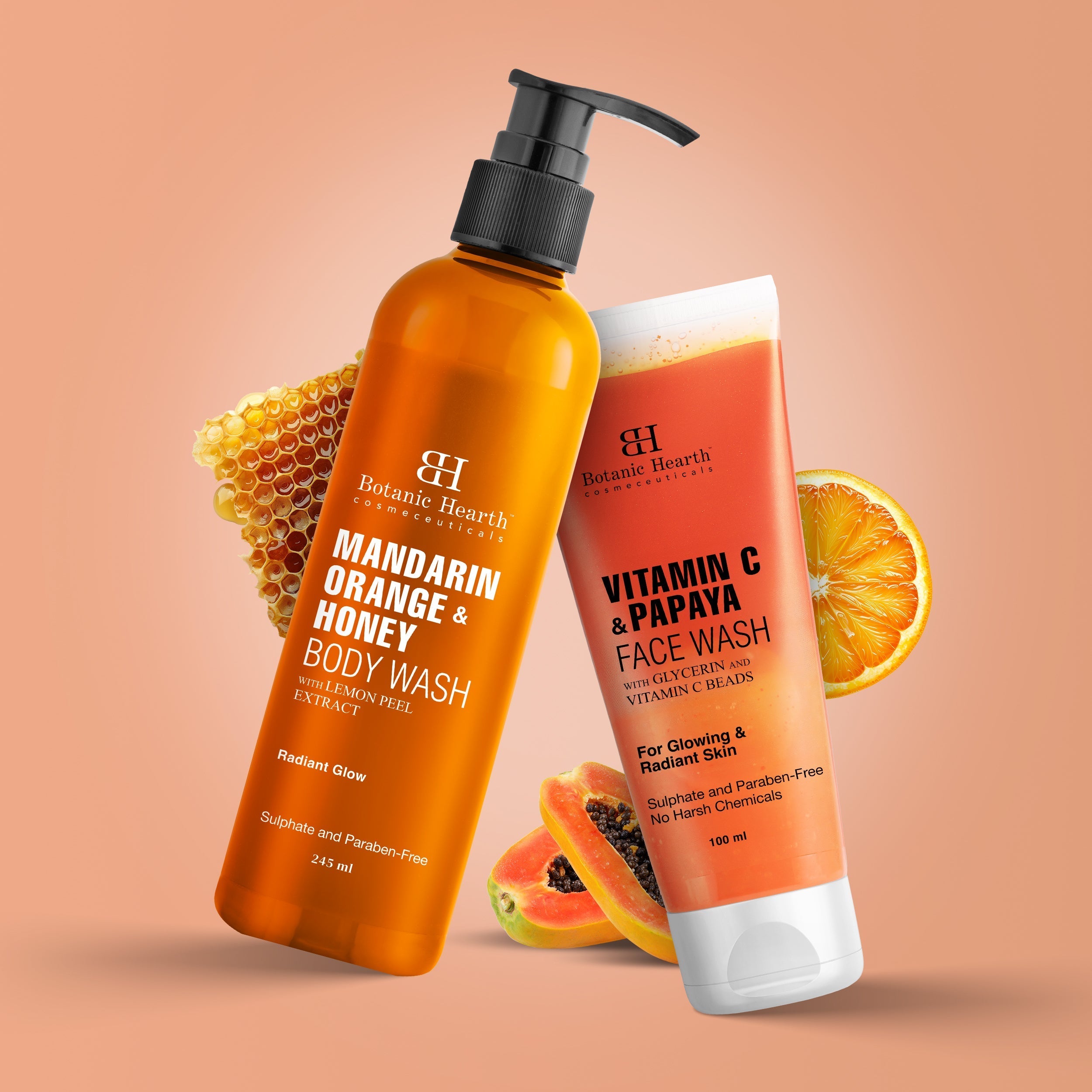 Botanic Hearth Mandarin Orange Bodywash & Papaya Vitamin-E Facewash