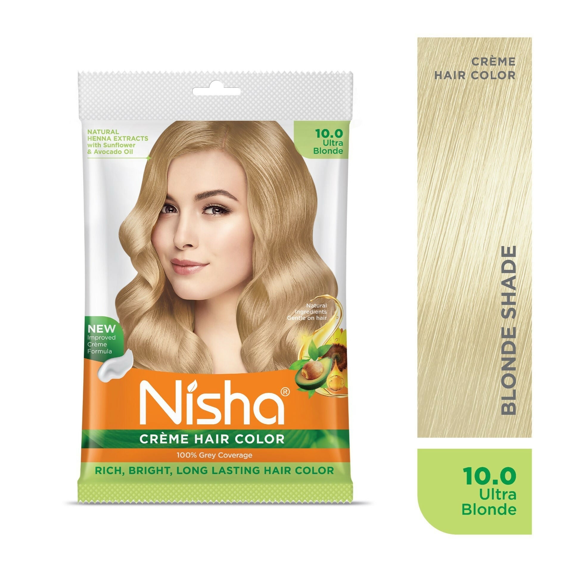 Nisha Creme Hair Color for Women - Ultra Blonde