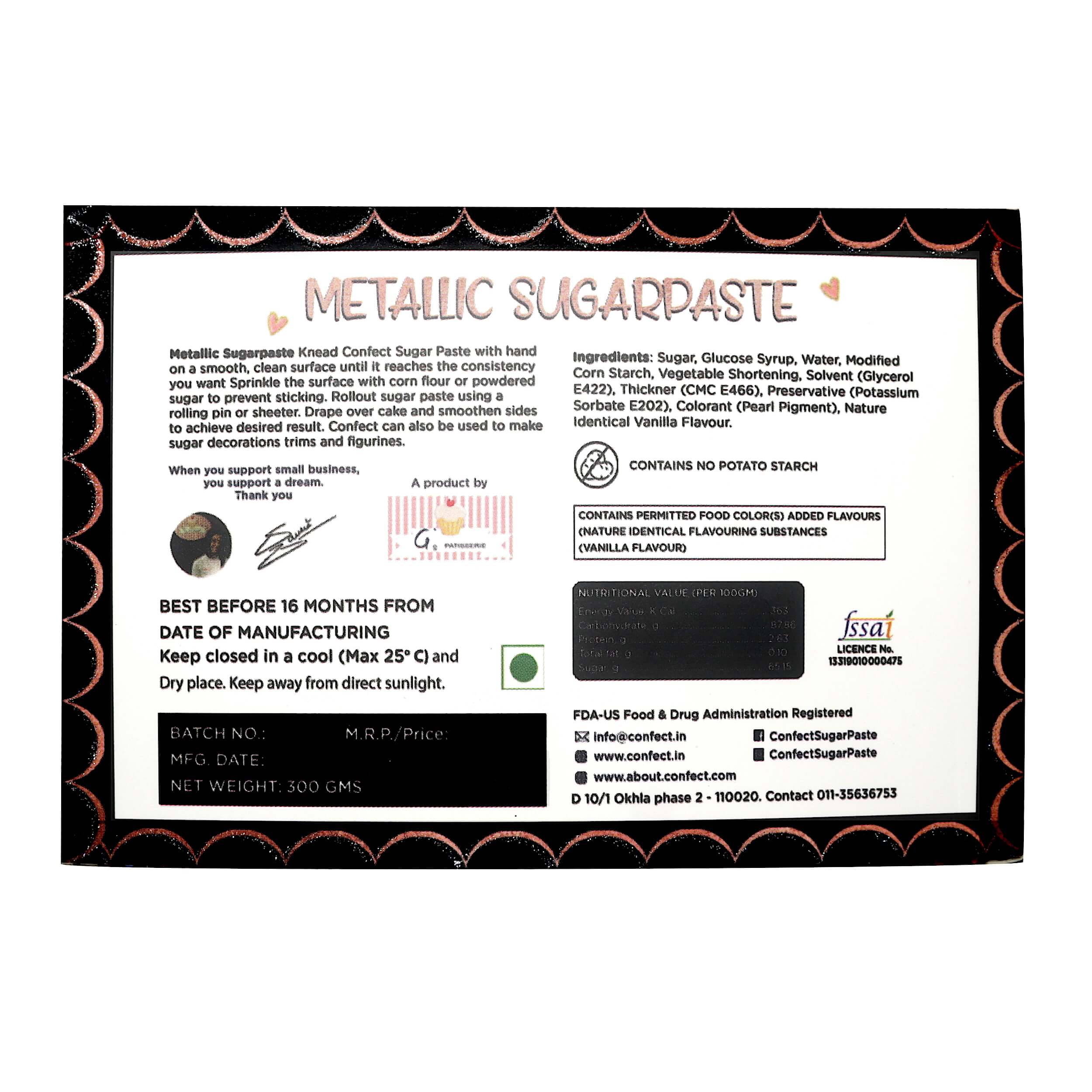 Confect Metallic Sugar Paste Multipack 4