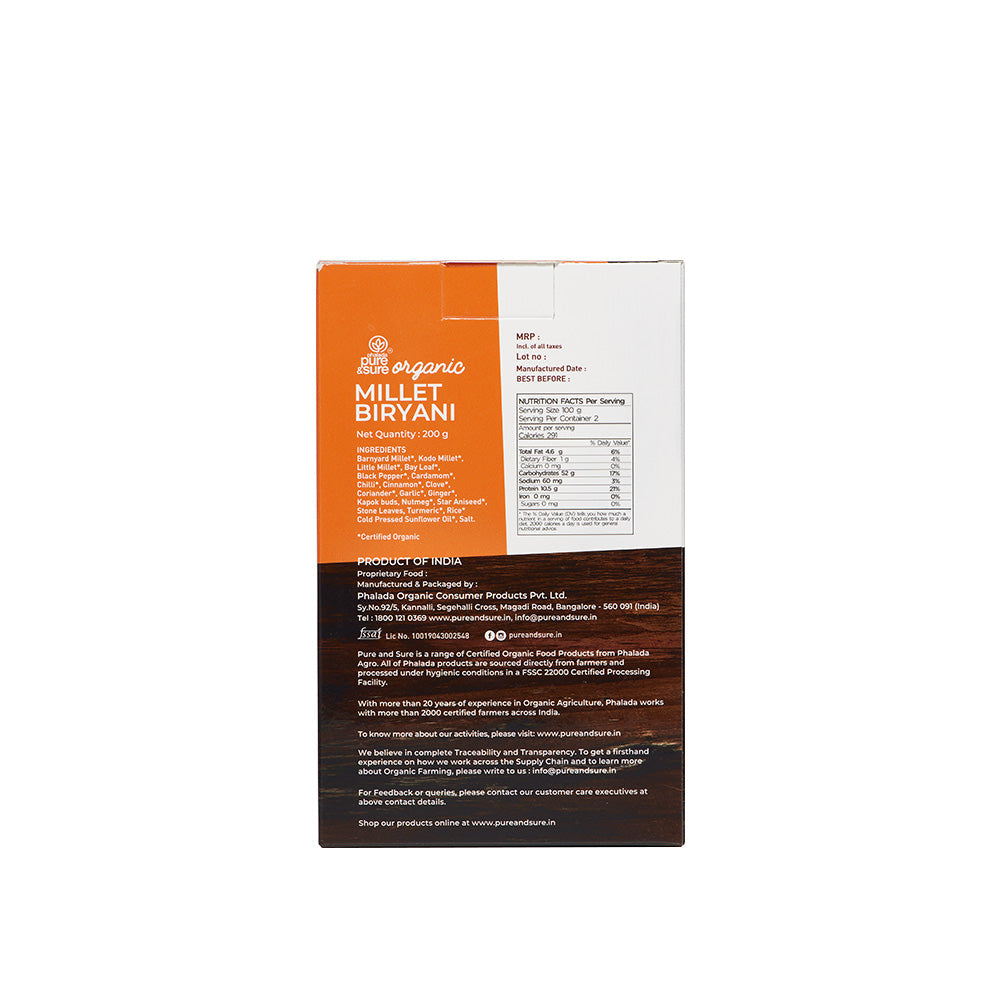 Pure & Sure Organic Millet Biryani