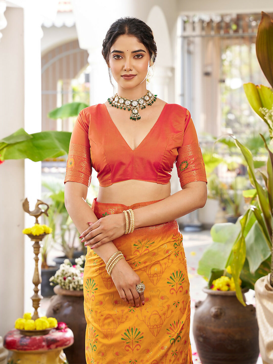 Shree Shyam Fashion Yellow Soft Silk Saree