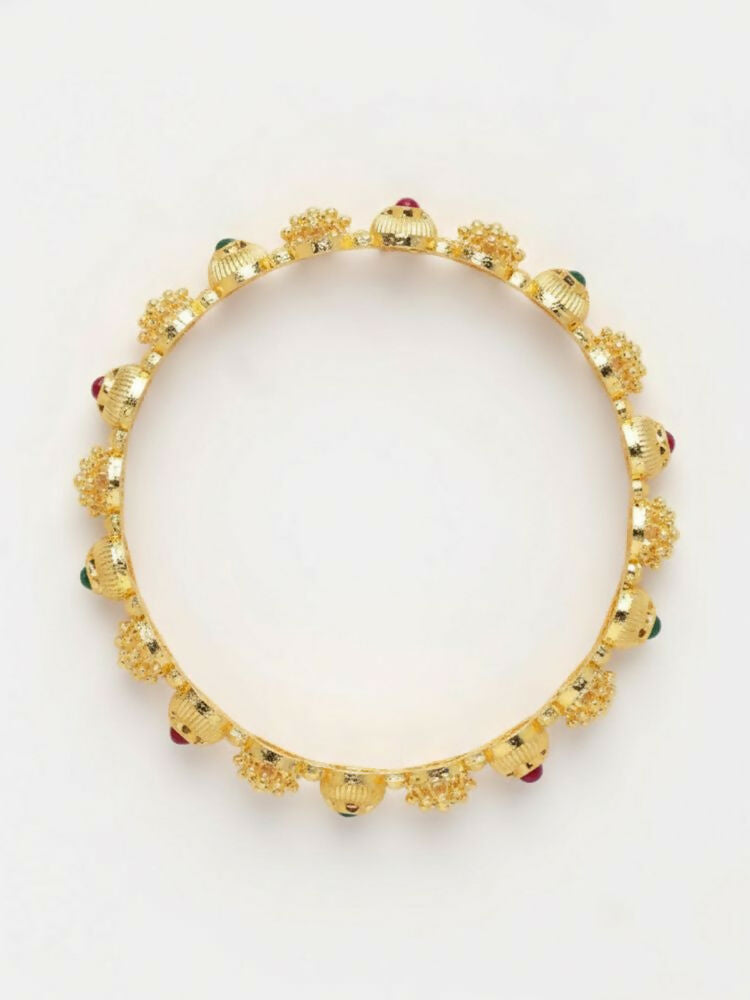 NVR Women Set of 2 Gold Plated Artificial Stone Bangle