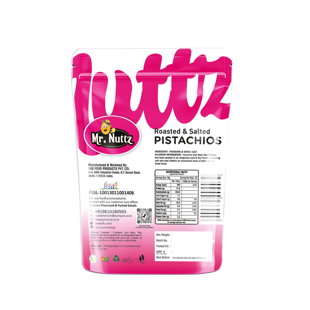 Mr. Nuttz Roasted & Salted Pistachios Pouch