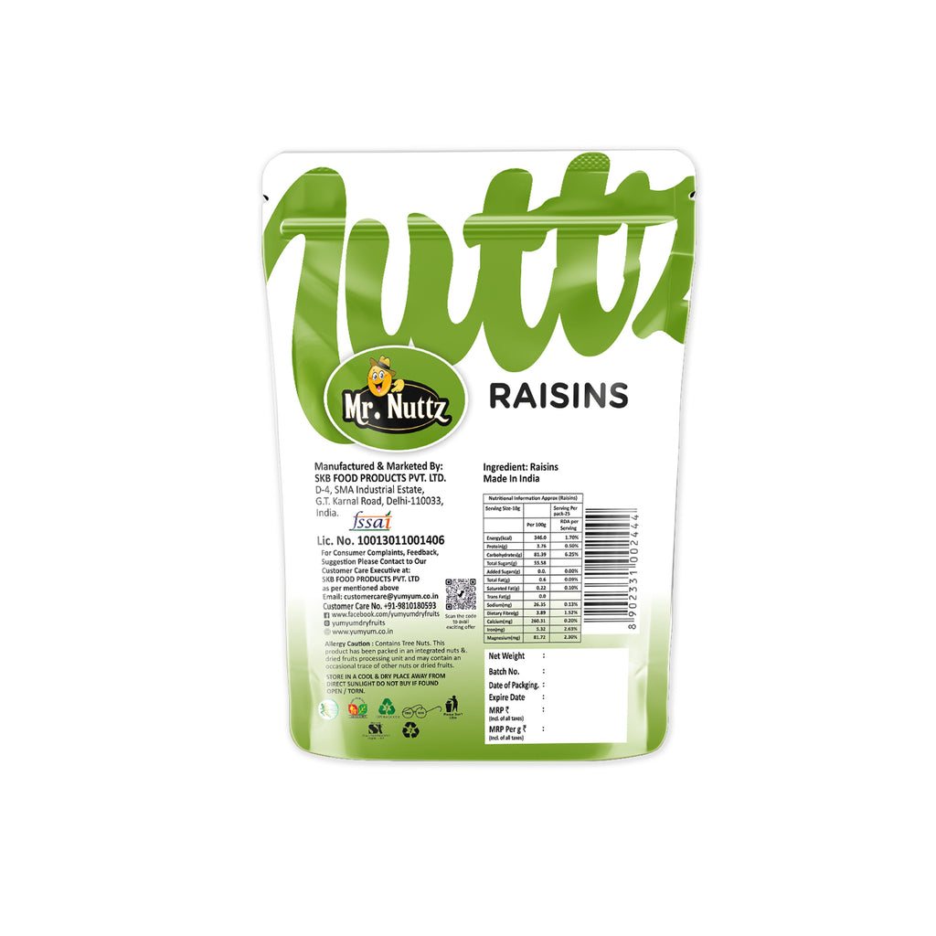 Mr. Nuttz Green Raisins Pouch