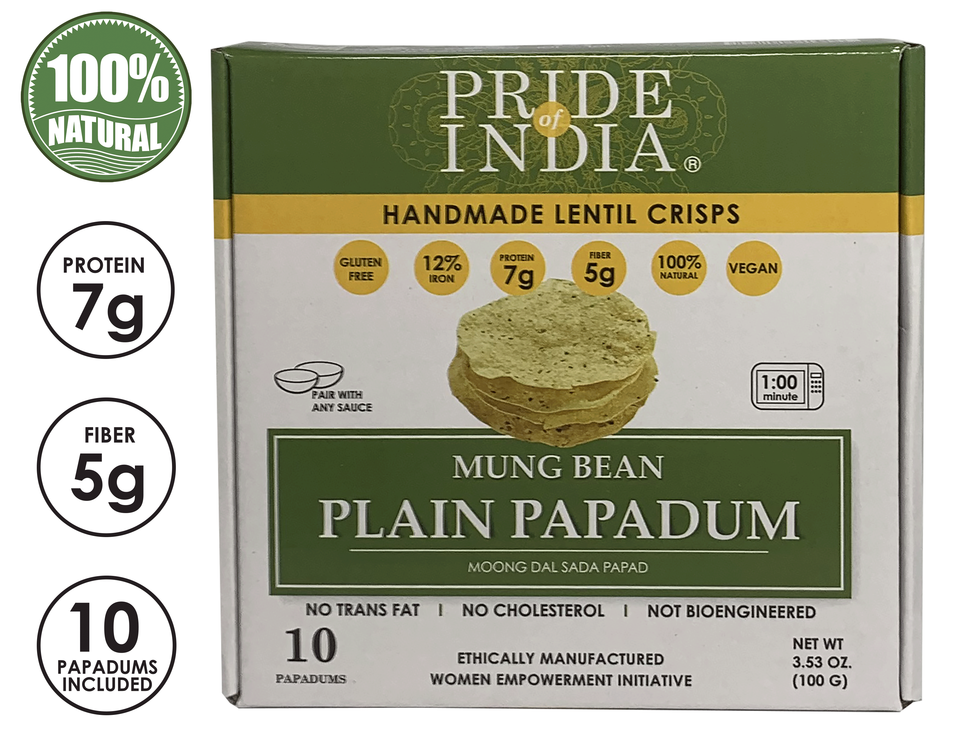 Plain Mung Bean Sada Papadum Lentil Crisp