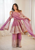 Teeya Creation Pink Color Fendy Satin Silk Embroidery Work Party Wear Salwar Suit