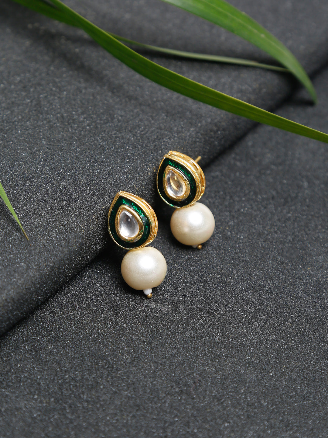 Kundan Studs - Ruby Raang