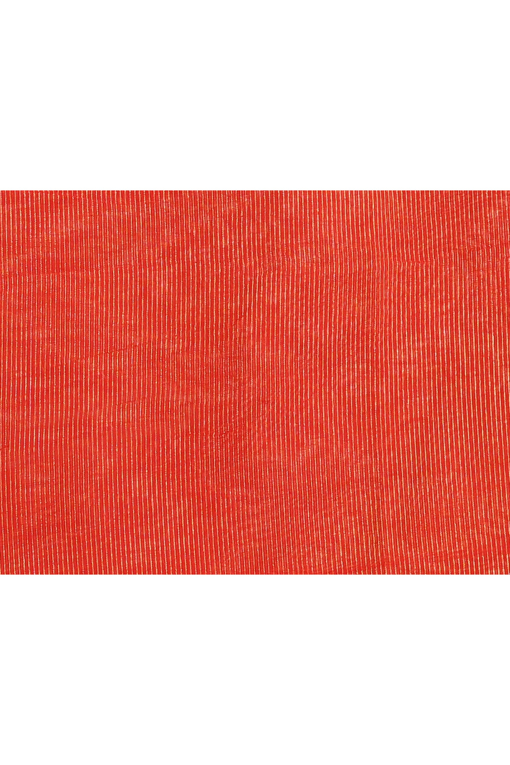 Piyari Fashion Women's Red Embellished Cotton Blend Zari Check Handloom Saree