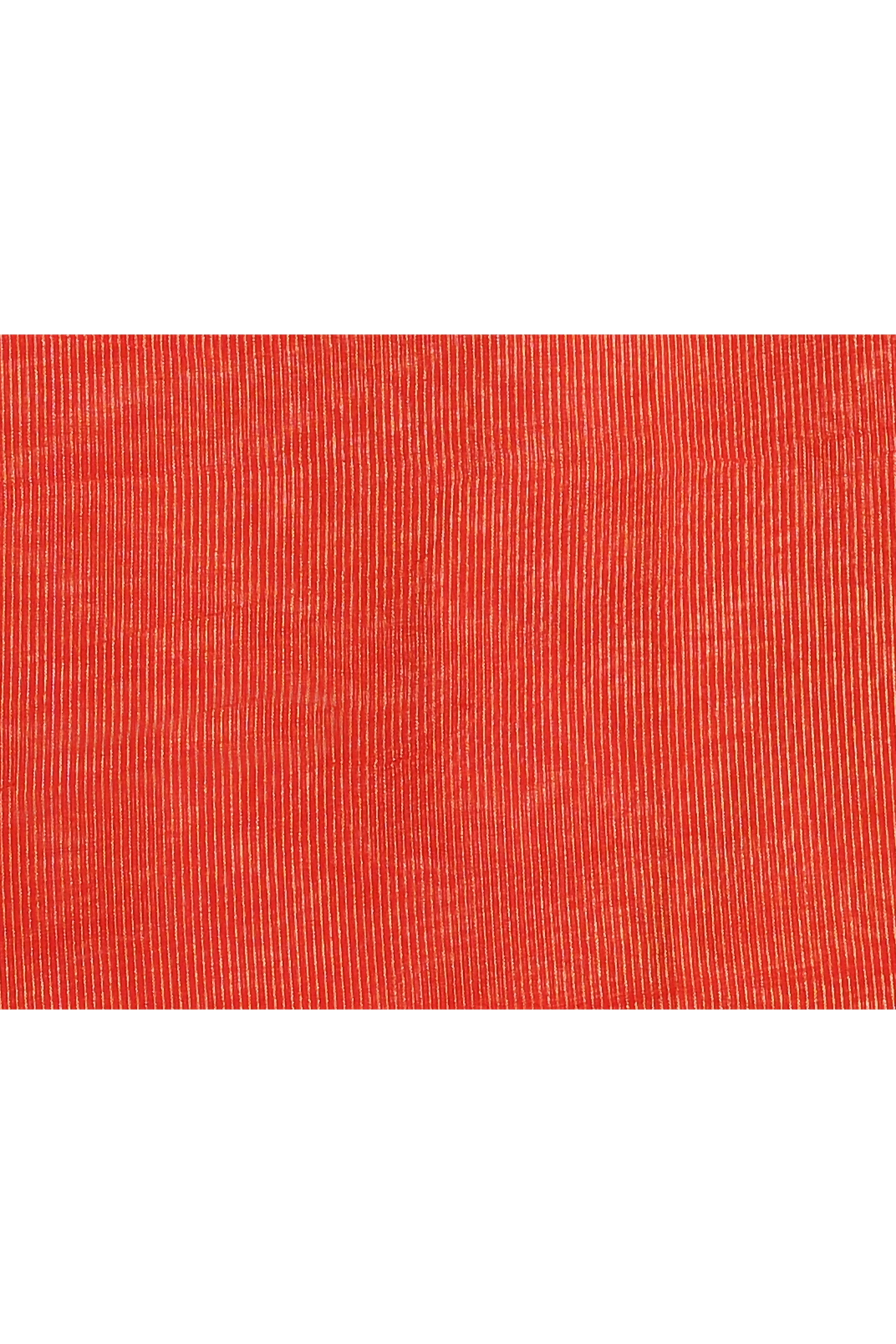 Piyari Fashion Women's Red Embellished Cotton Blend Zari Check Handloom Saree
