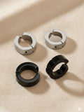 NVR Men's Set of 2 Multicolour Hoop Earrings