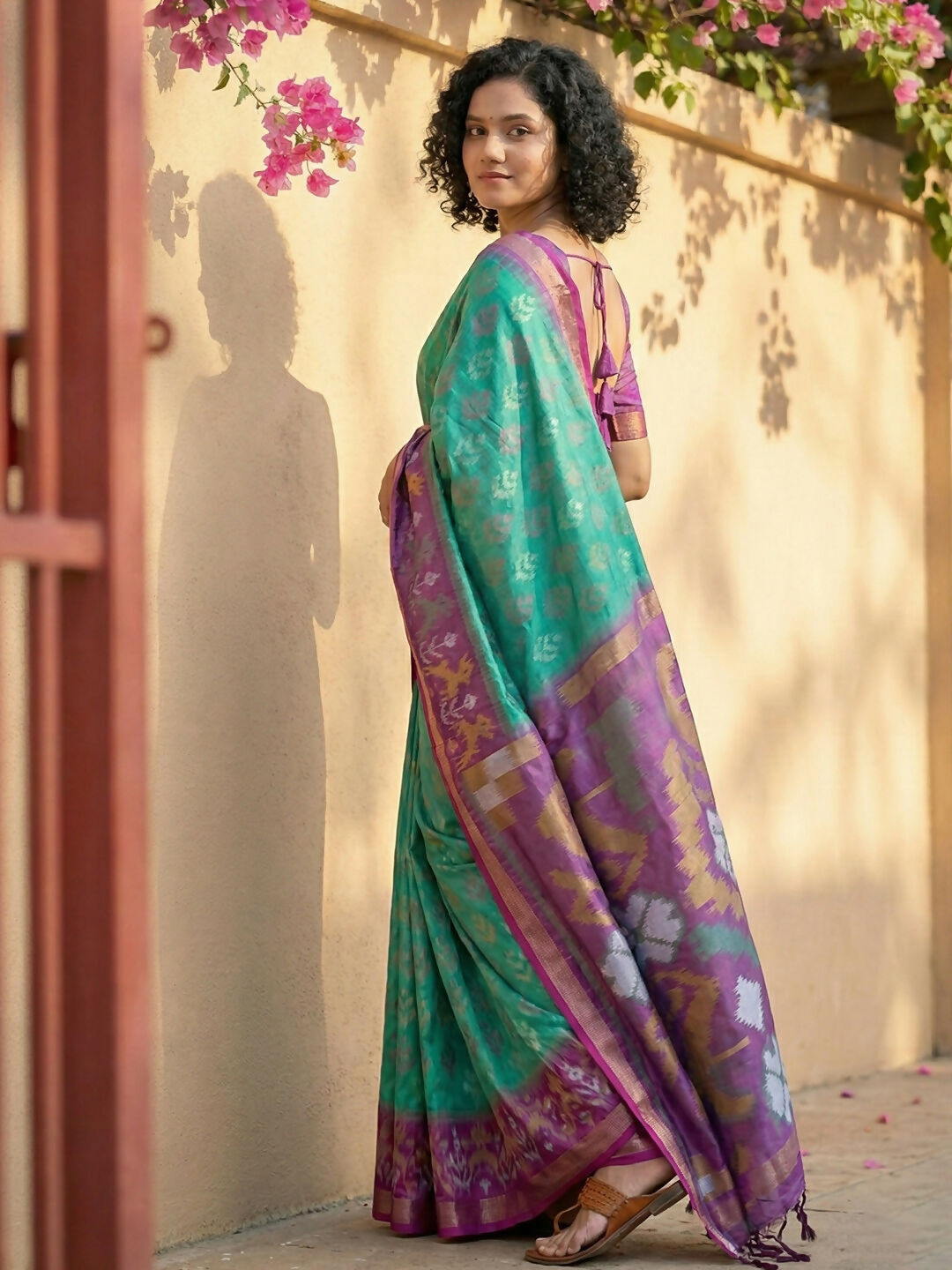 Shree Shyam Fashion Rama Green Pochampally Silk Saree
