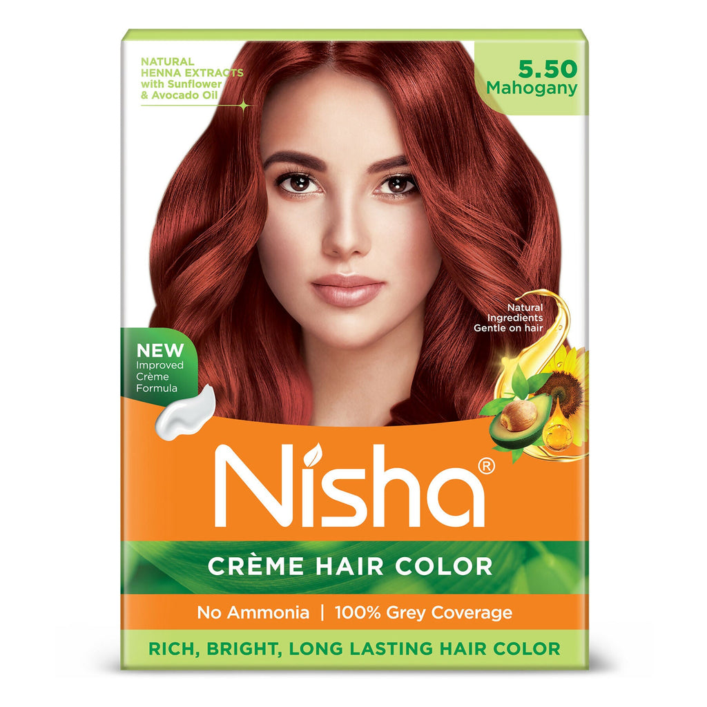 Nisha Creme Hair Color for Women - Mahogany