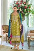 Anaita Green Premium Embroidered Chinon Stitched Salwar Suit