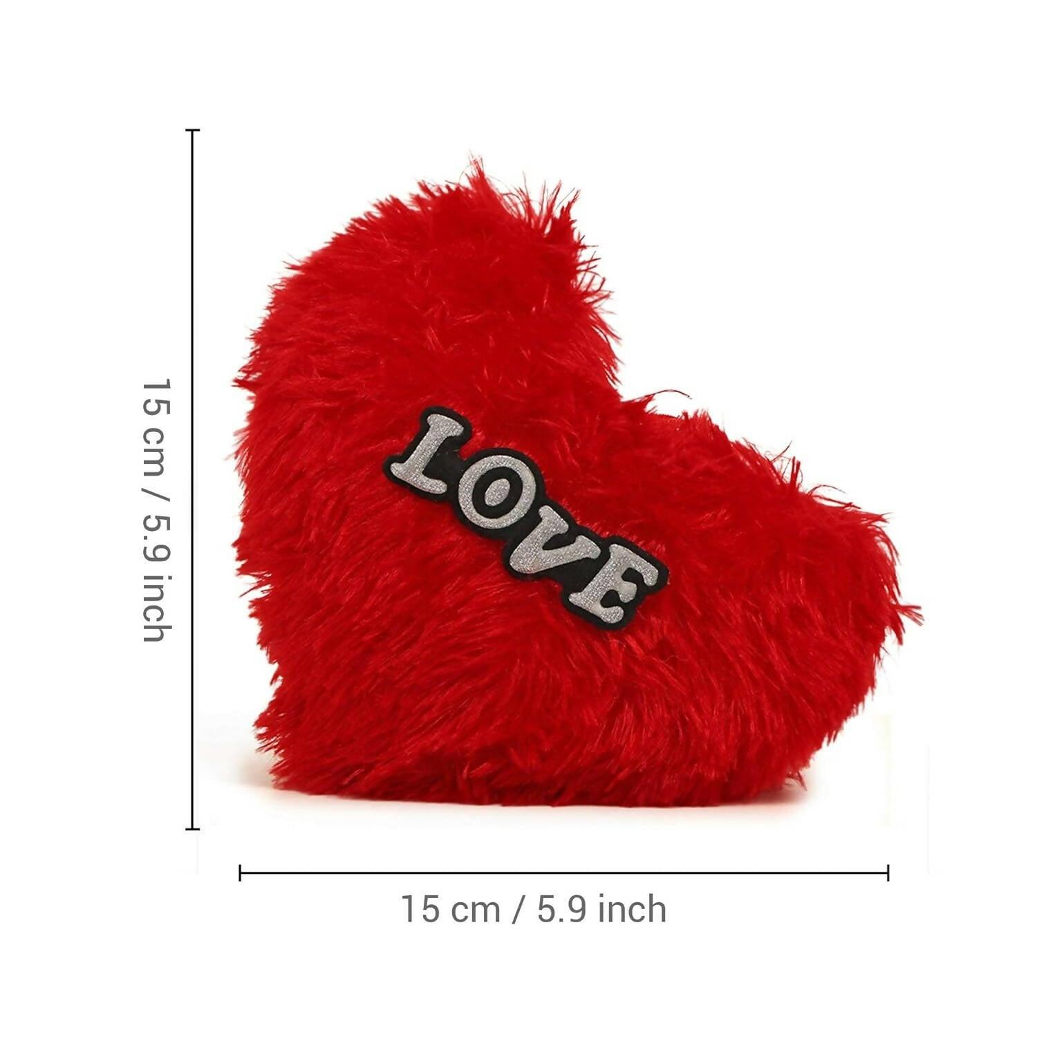 Tied Ribbons Valentine Gift With Heart Shape Pillow Fur Cushion (Red)