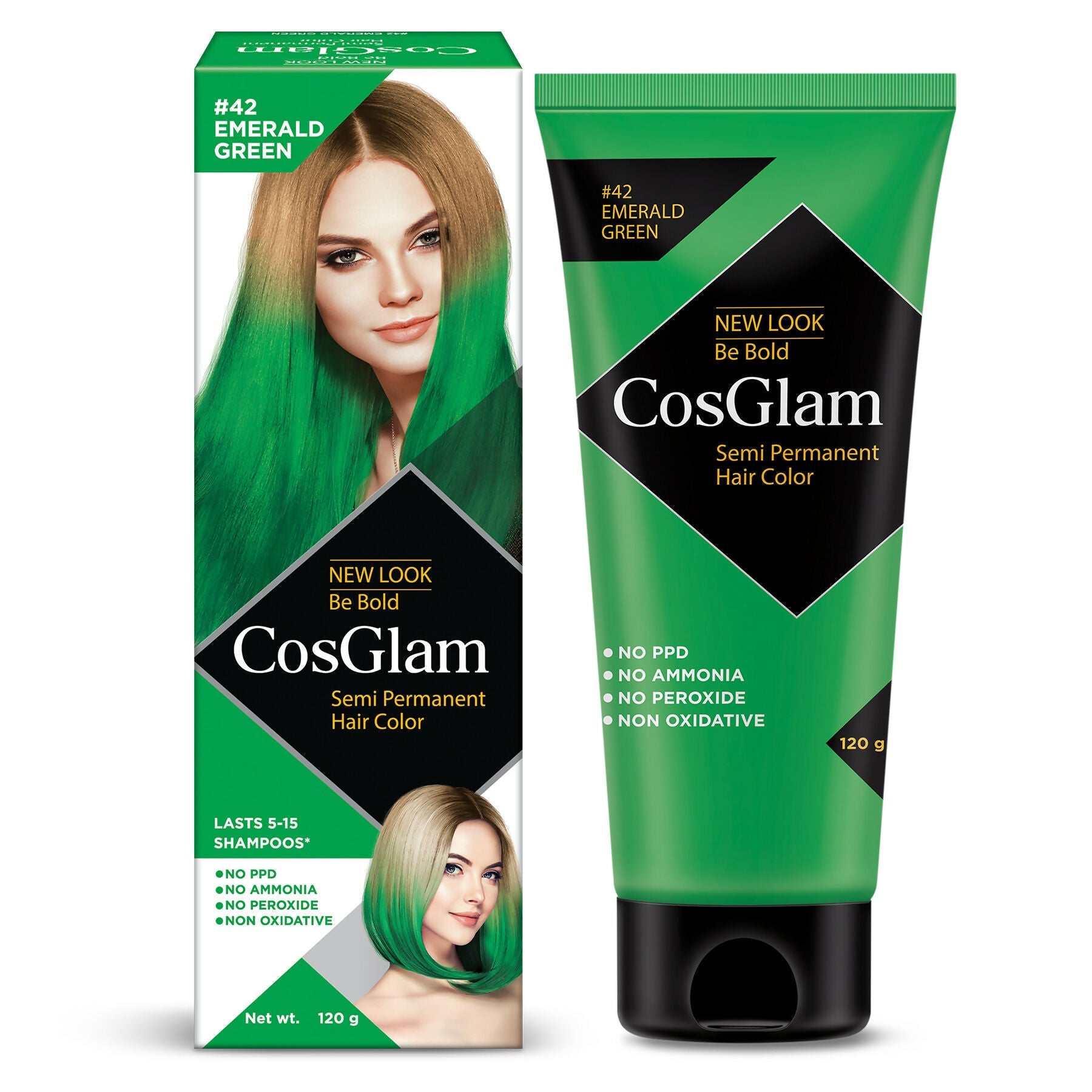 Cosglam Semi Permanent Hair Color for Women & Men (#42 Emerald Green)