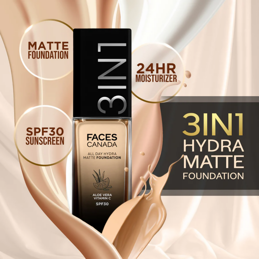 Faces Canada All Day Hydra Matte 3 in 1 Foundation - Warm Natural 021