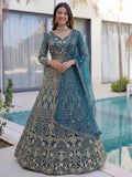 Lehenga Mart Designer Wedding Wear Lehenga Choli-Blue