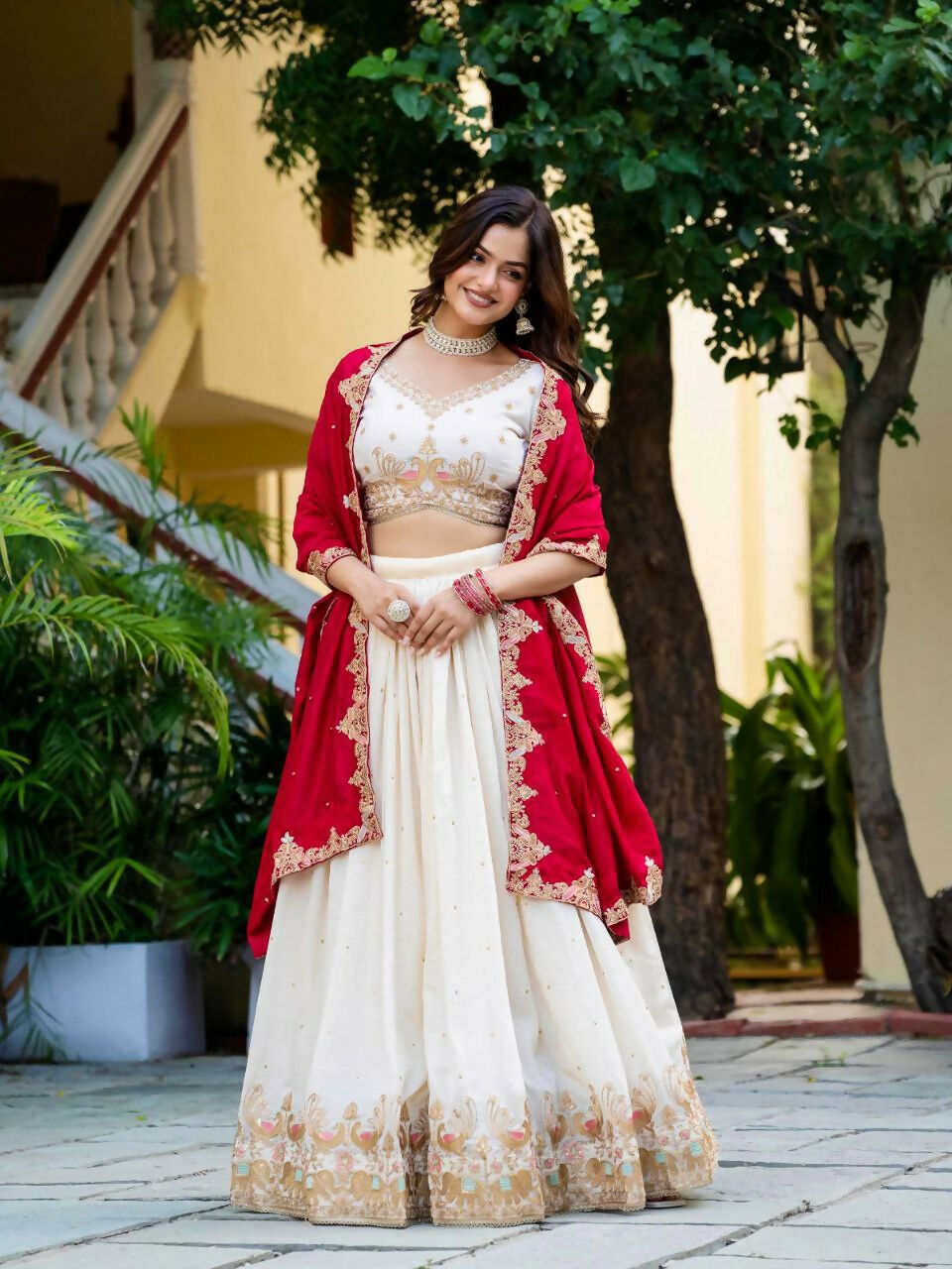 Lehenga Mart Designer Indian Wedding Lehenga Choli-White