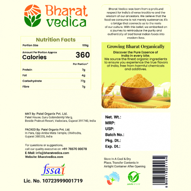 Bharat Vedica Organic Corn Flour - Organic Makki ka Atta