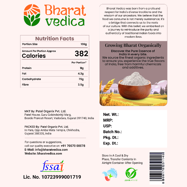 Bharat Vedica Organic Finger Millet Flour - Organic Ragi ka atta