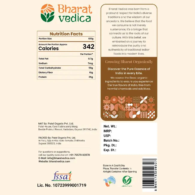 Bharat Vedica Organic Red Lentils - Organic Masoor Dal