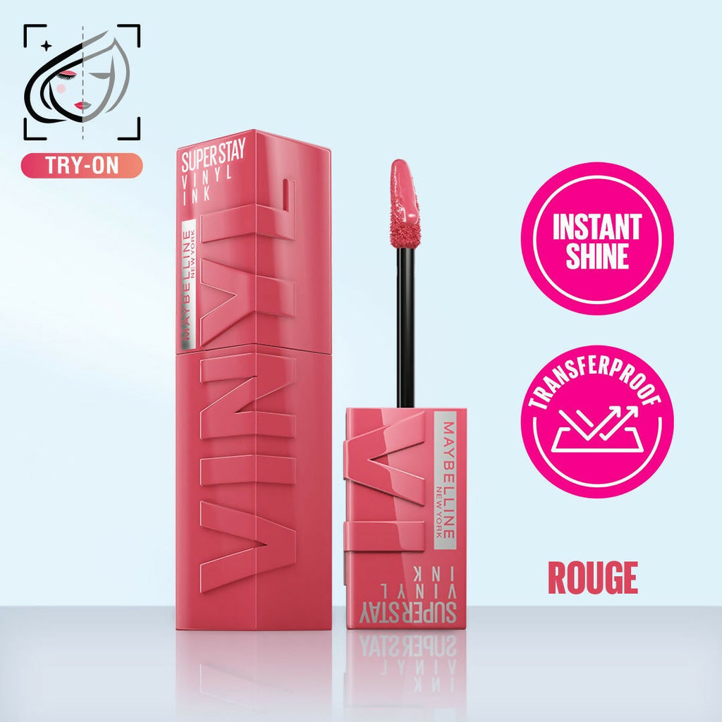 Maybelline New York Super Stay Vinyl Ink Liquid Lipstick, Instant Shine Lasts Up To 16H - Rogue