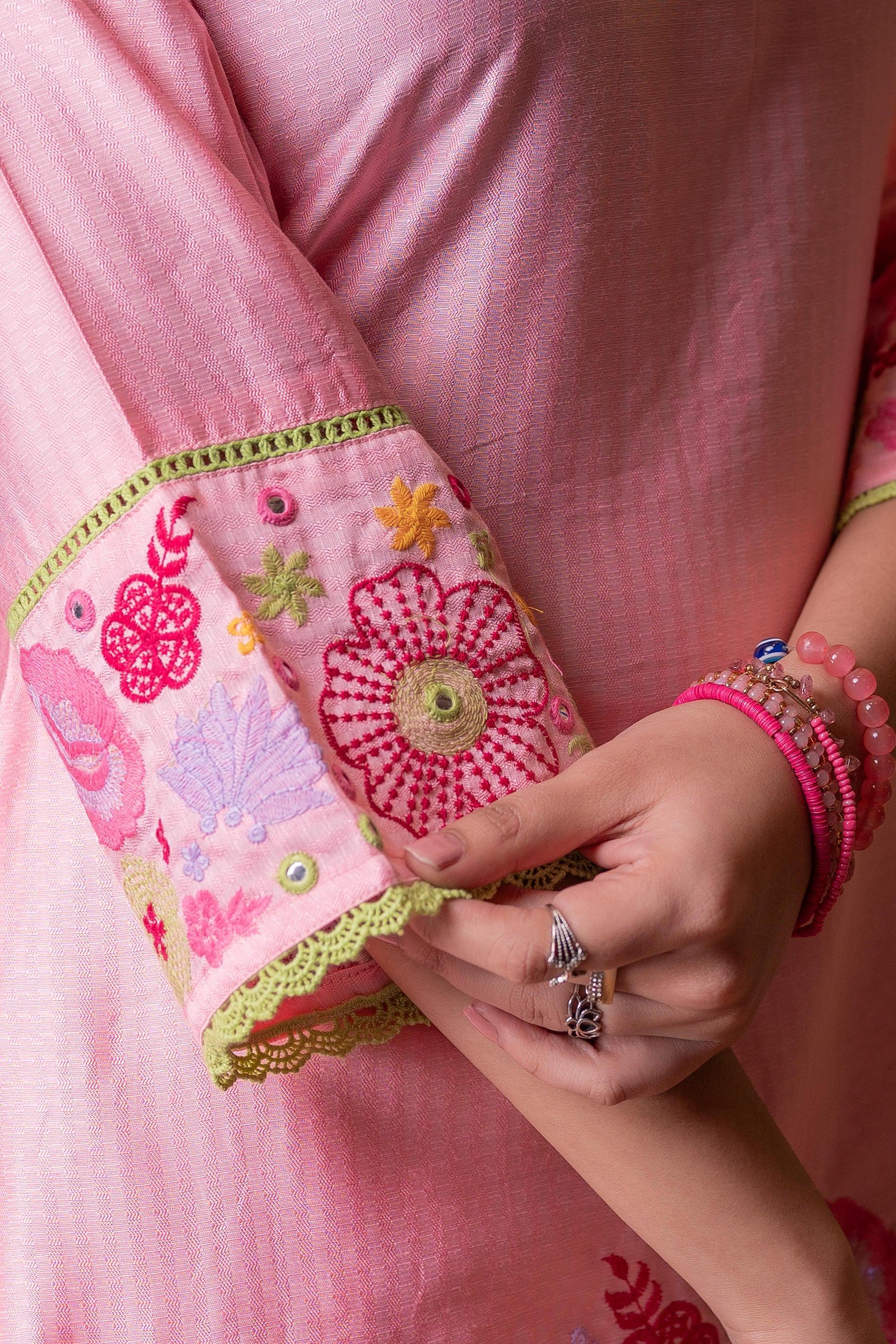 Juniper Peach Bloom Tassel Kurta Co-Ord
