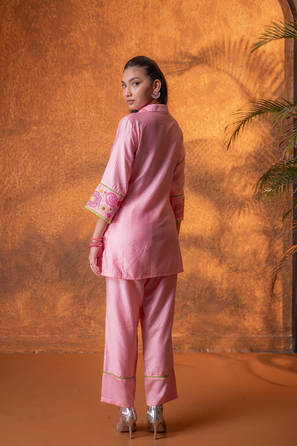 Juniper Peach Bloom Tassel Kurta Co-Ord
