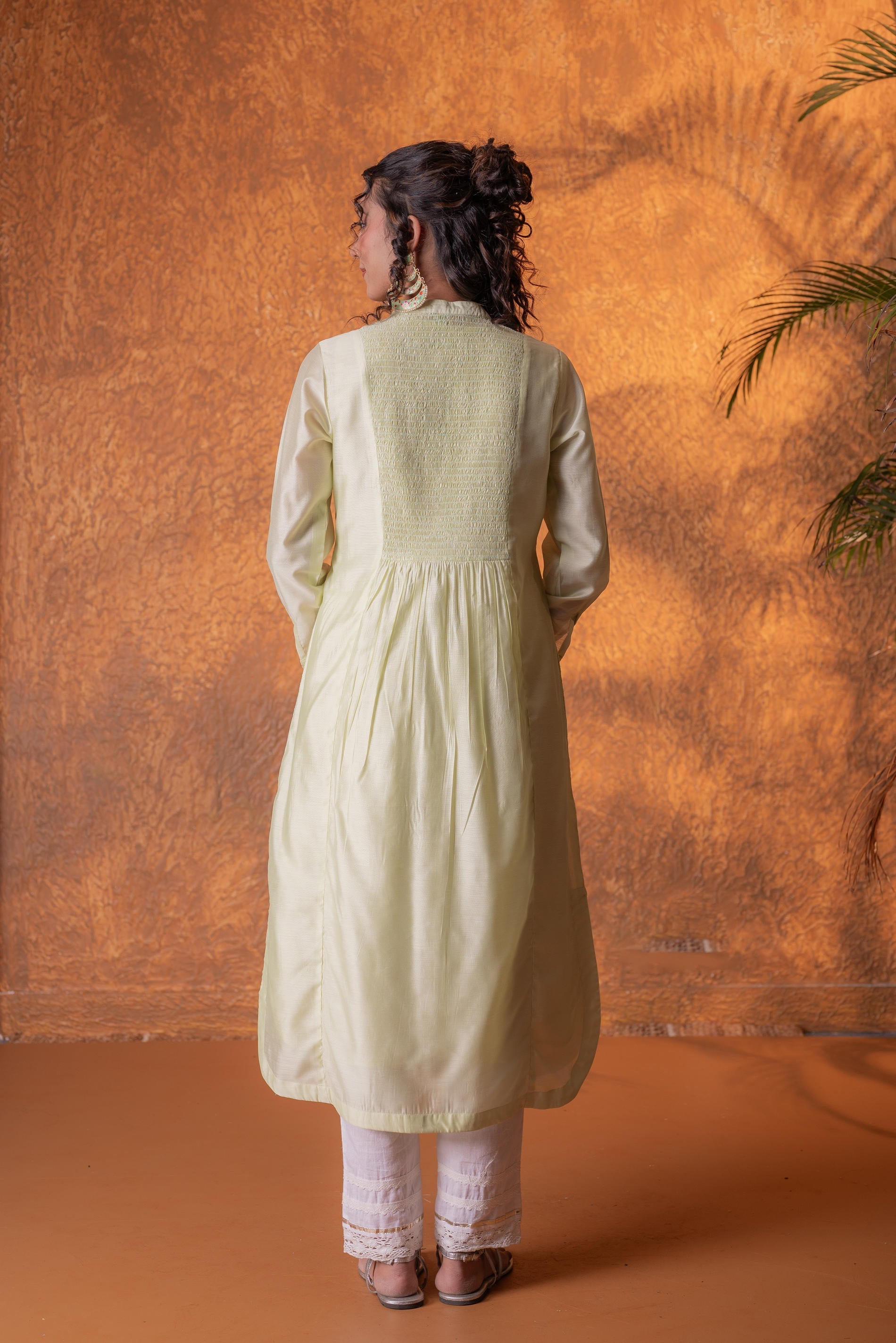 Juniper Pistachio SageGreen Foil Print Kurta