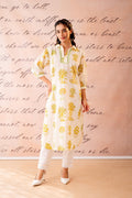 Juniper Off-White Palm Motif Kurta