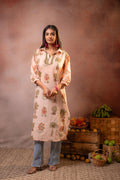 Juniper Peach Palm Motif Kurta