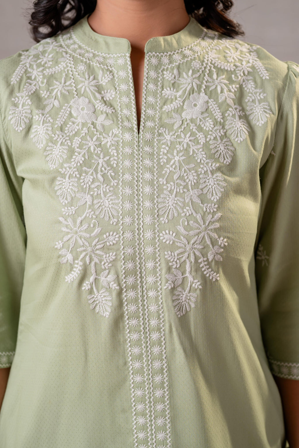Juniper Pistachio Bloom SageGreen Embroidered Co-Ord Set