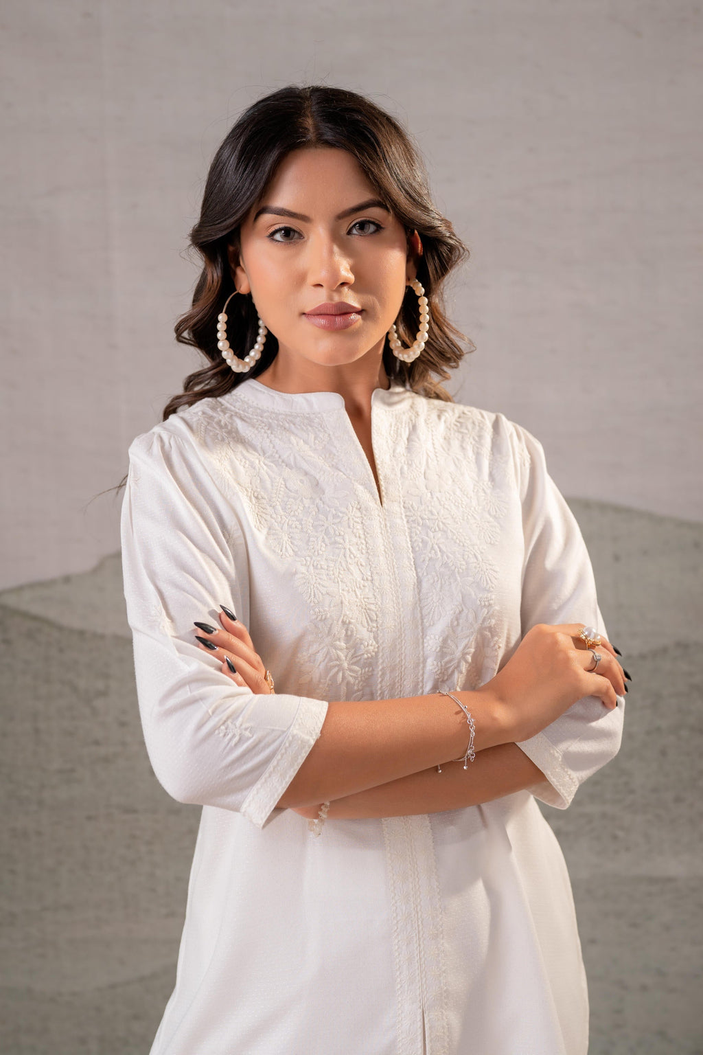 Juniper Cotton Bloom White Embroidered Co-Ord Set