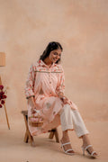 Juniper Blush Peach Garden Printed A-Line Tunic Kurta