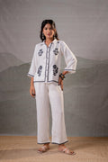 Juniper Noir Flora White & Black Embroidered Co-Ord Set